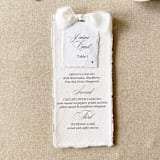 "White Bow Menus with Name Cards | Handmade paper | Set Of 10" - Menus in white by Cotton and Bow