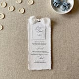 "White Bow Menus with Name Cards | Handmade paper | Set Of 10" - Menus in white by Cotton and Bow