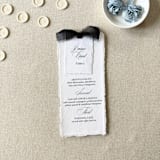 "Black and White Menus with Name Cards | Handmade paper | Set Of 10" - Menus in black by Cotton and Bow