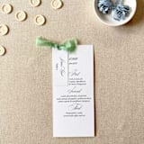 "Sage Green Menus with Place Cards | Set Of 10" - Menus in green by Cotton and Bow
