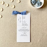 "Dusty Blue Shower Menus with Place Cards | Set Of 10" - Menus in blue by Cotton and Bow