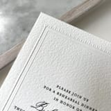 "Custom Embossed Border Invitation Card | Set of 50" - Programs in white by Christopher Neubauer