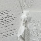 "Custom Embossed Border Invitation Card | Set of 50" - Programs in white by Christopher Neubauer