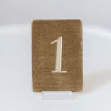 "Small Rectangle Table Number - Gold" - Table Numbers in gold by Velvet Raptor