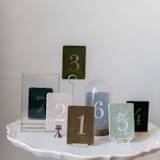 "Small Rectangle Table Number - Gold" - Table Numbers in gold by Velvet Raptor