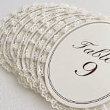 "Lace Trim Oval Table Numbers" - Table Numbers in multicolorassorted-colors by Paper Haven