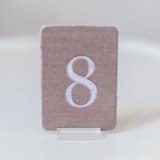 "Small Rectangle Table Number - Mushroom" - Table Numbers in beige by Velvet Raptor
