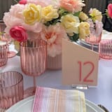 "Geometric Acrylic Table Number" - Table Numbers in pink by Alexandra Ettis