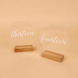 "Acrylic Table Number | Set “11-15” | Hexagon" - Table Numbers in clear by Hanna Roberts