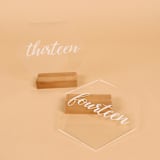 "Acrylic Table Number | Set “11-15” | Hexagon" - Table Numbers in clear by Hanna Roberts