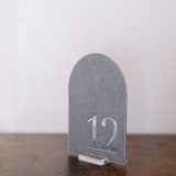 "Double Sided Table Number - Arch - Dove" - Table Numbers in gray by Velvet Raptor
