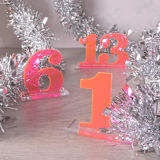 "Clarendon Table Numbers, Fluorescent Pink" - Table Numbers in pink by Em and Me Studio