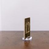 "Double Sided Table Number - Small Rectangle - Gold" - Table Numbers in gold by Velvet Raptor