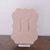 "Double Sided Table Number - Scroll - Blush" - Table Numbers in pink by Velvet Raptor