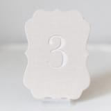 "Scroll Table Number - Blush" - Table Numbers in pink by Velvet Raptor