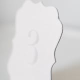 "Scroll Table Number - Blush" - Table Numbers in pink by Velvet Raptor