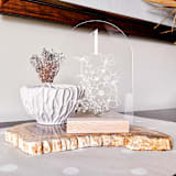 "Acrylic Cosmos Floral Bouquet Wedding Table Number with Natural Wood Stand, Set of 1" - Table Numbers in white by Iveta Abolina