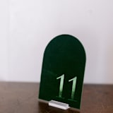 "Double Sided Table Number - Arch - Emerald" - Table Numbers in green by Velvet Raptor