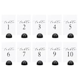 "Table Number | Set “1-10” | White & Black" - Table Numbers in white by Hanna Roberts