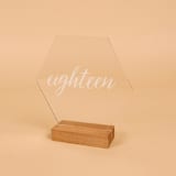 "Acrylic Table Number | Set “16-20” | Hexagon" - Table Numbers in clear by Hanna Roberts