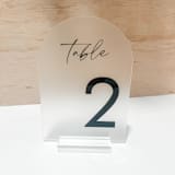 "Frosted Acrylic with Black Arch Acrylic Table Number" - Table Numbers in black by Alexandra Ettis