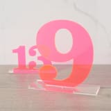 "Clarendon Table Numbers, Fluorescent Pink, Large" - Table Numbers in pink by Em and Me Studio