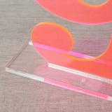 "Clarendon Table Numbers, Fluorescent Pink, Large" - Table Numbers in pink by Em and Me Studio
