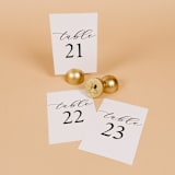 "Table Number | Set “21-30” | White & Gold" - Table Numbers in white by Hanna Roberts
