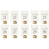 "Table Number | Set “21-30” | White & Gold" - Table Numbers in white by Hanna Roberts