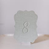 "Seagreen Script Scroll Table Number" - Table Numbers in green by Velvet Raptor