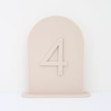"Sand Arch Table Numbers" - Table Numbers in beige by Haven Print Co.