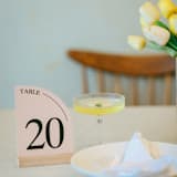 "Curved Table Number | Set “11-20” | Pink" - Table Numbers in pink by Hanna Roberts