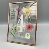 "Wedding Table Number Rose Gold Glass Pressed Flower Frame" - Table Numbers in pink by Christine OMalley