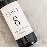 "Personalized Table Number Wine Labels" - Table Numbers in pink by The Pretty Little Mess