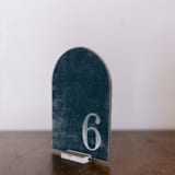 "Double Sided Table Number - Arch - Tourmaline" - Table Numbers in blue by Velvet Raptor