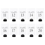 "Table Number | Set “11-20” | White & Black" - Table Numbers in white by Hanna Roberts