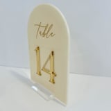 "Ivory & Gold Arch Acrylic Table Number" - Table Numbers in gold by Alexandra Ettis
