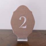 "Double Sided Table Number - Oval - Mushroom" - Table Numbers in beige by Velvet Raptor