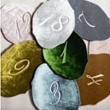 "Seagreen Script Oval Table Number" - Table Numbers in green by Velvet Raptor