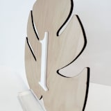 "Wood Palm Table Number" - Table Numbers in natural by Alexandra Ettis
