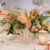 "Wood Palm Table Number" - Table Numbers in natural by Alexandra Ettis