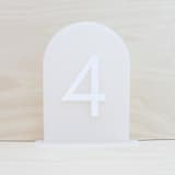 "Frosted Arch Table Numbers Set • 1-10" - Table Numbers in white by Haven Print Co.