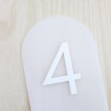 "Frosted Arch Table Numbers Set • 1-10" - Table Numbers in white by Haven Print Co.