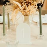 "Frosted Arch Table Numbers Set • 1-10" - Table Numbers in white by Haven Print Co.