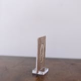 "Double Sided Table Number - Small Rectangle - Mushroom" - Table Numbers in beige by Velvet Raptor