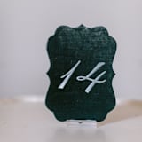 "Tourmaline Script Scroll Table Number" - Table Numbers in blue by Velvet Raptor