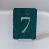 "Small Rectangle Table Number - Tourmaline" - Table Numbers in blue by Velvet Raptor