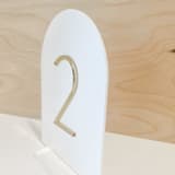 "White & Gold Arch Acrylic Table Number" - Table Numbers in white by Alexandra Ettis