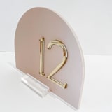 "Blush & Gold Arch Acrylic Table Number" - Table Numbers in gold by Alexandra Ettis