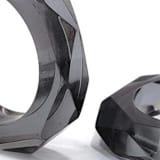 "PRISM NAPKIN RINGS // SET OF 4 IN CHARCOAL" - Napkin Rings in black by borrowed BLU